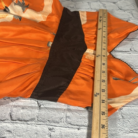Anthropologie Moulinette Soeurs Crane Silk Halter Dress Tangerine Orange size 4 - Picture 9 of 16